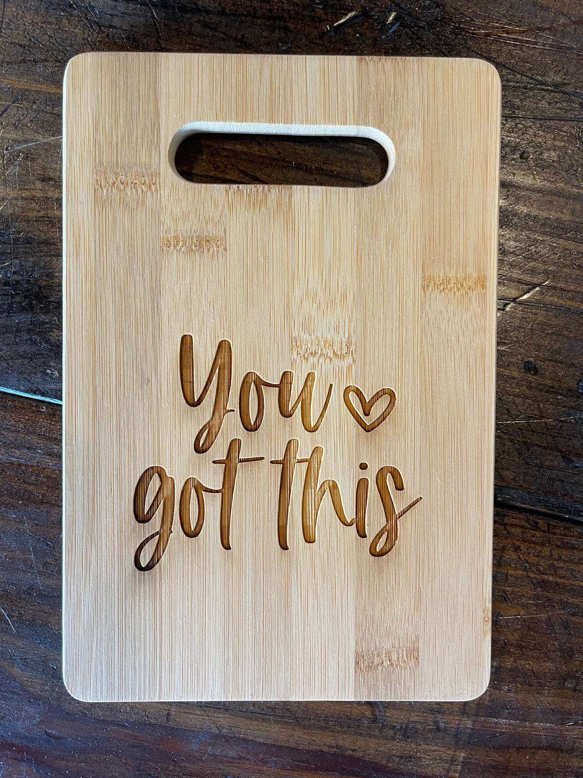 9&quot; x 6&quot; Bamboo Bar Cutting Board - You Got This - ImpressMeGifts