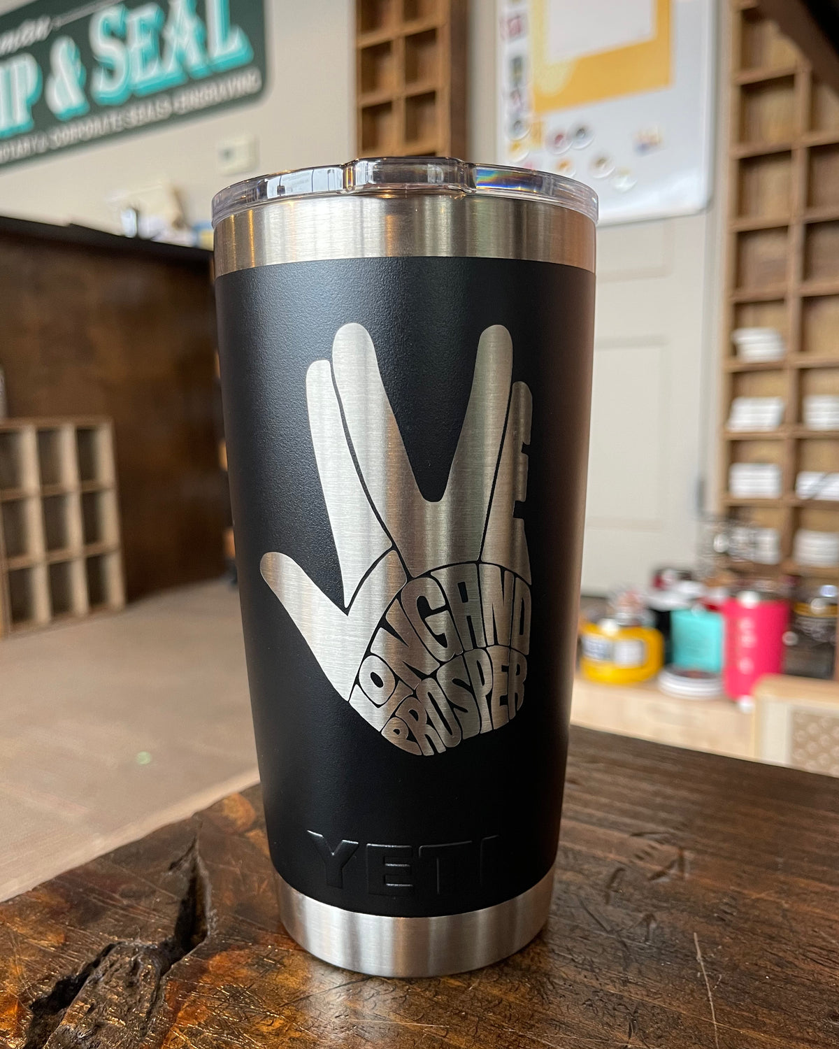 Laser Engraved Authentic Yeti Rambler - LIVE LONG &amp; PROSPER