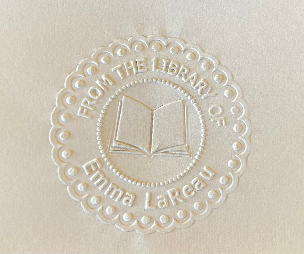  Personalized Embosser Book Stamp - from The Library of -, Book  Embosser Stamp, Custom Embosser, Book Embosser, Personalized Embosser  Stamp