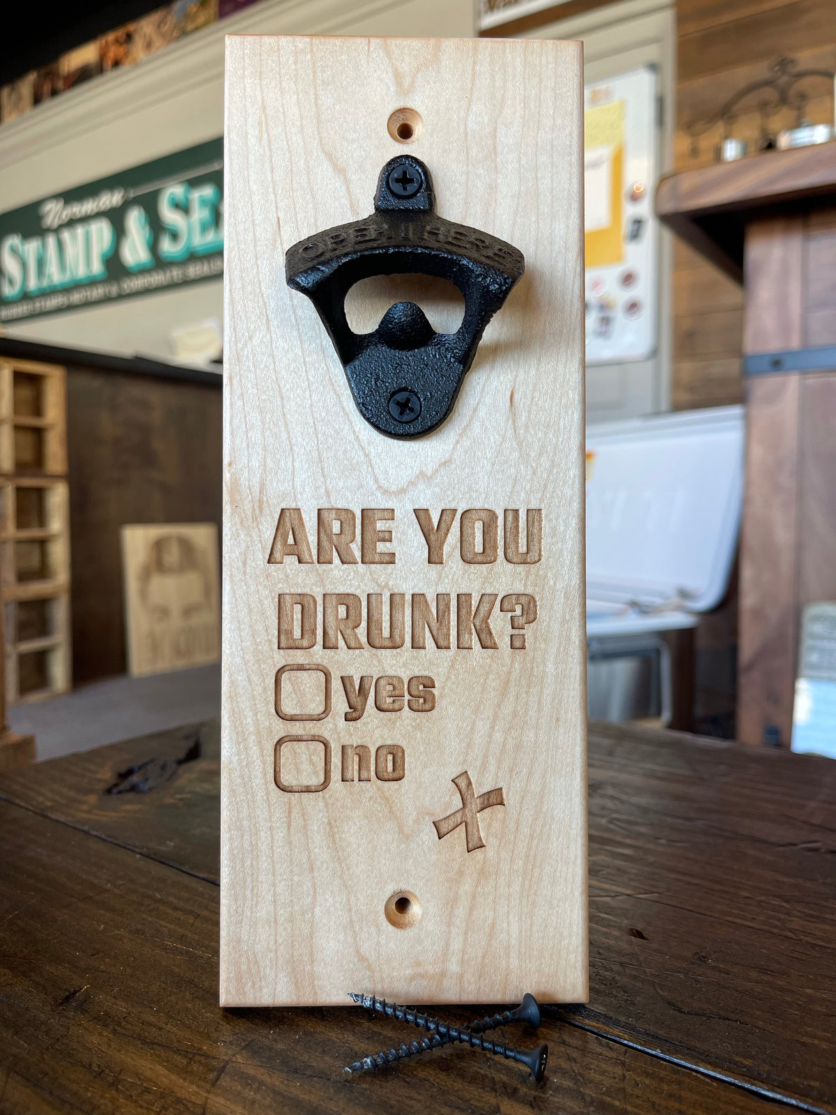 Wall Mounted Bottle Opener - Are You Drunk? - ImpressMeGifts