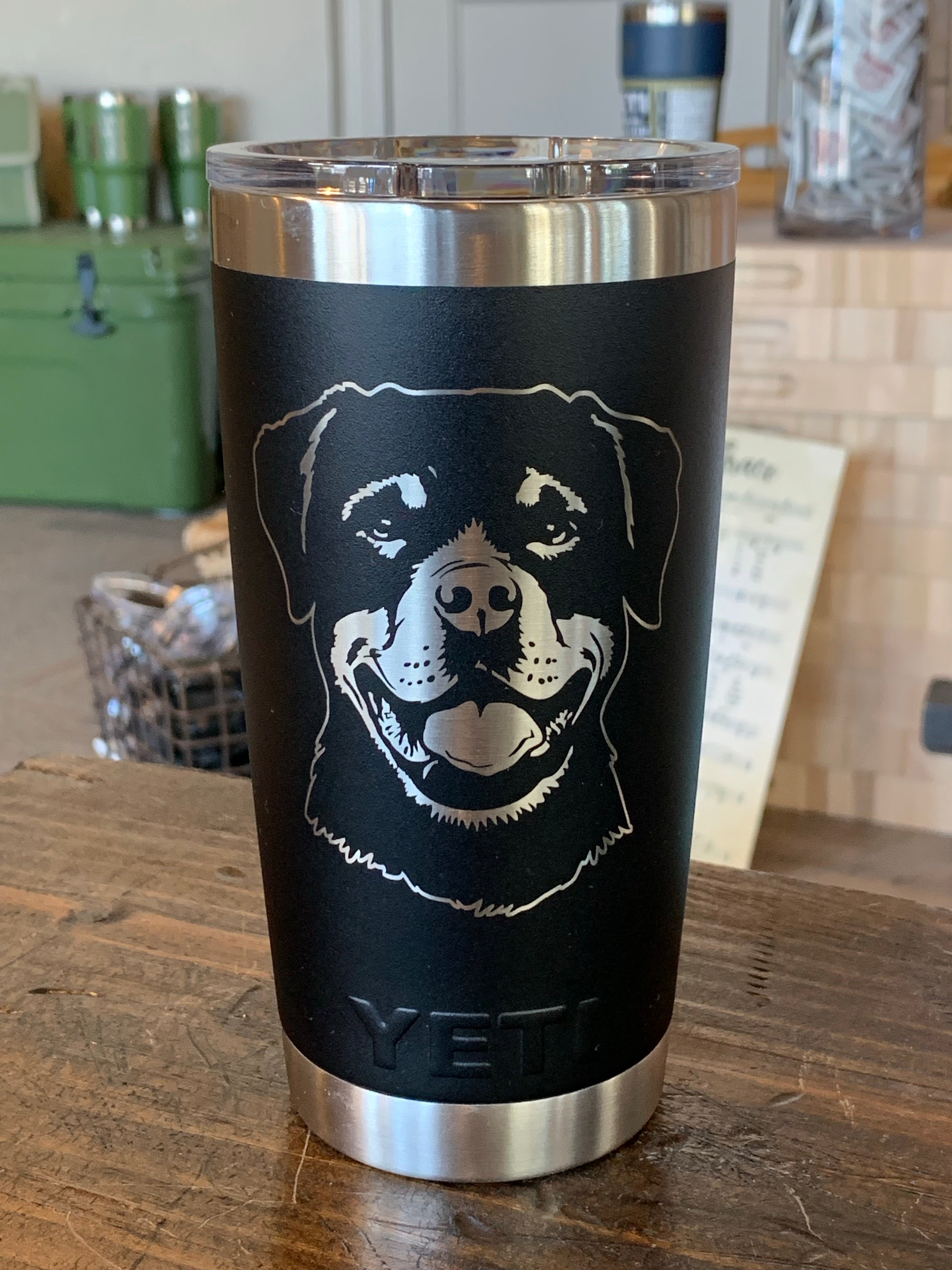 YETI Rambler Tumbler - Laser Engraved Rottweiler 20oz | ImpressMeGifts