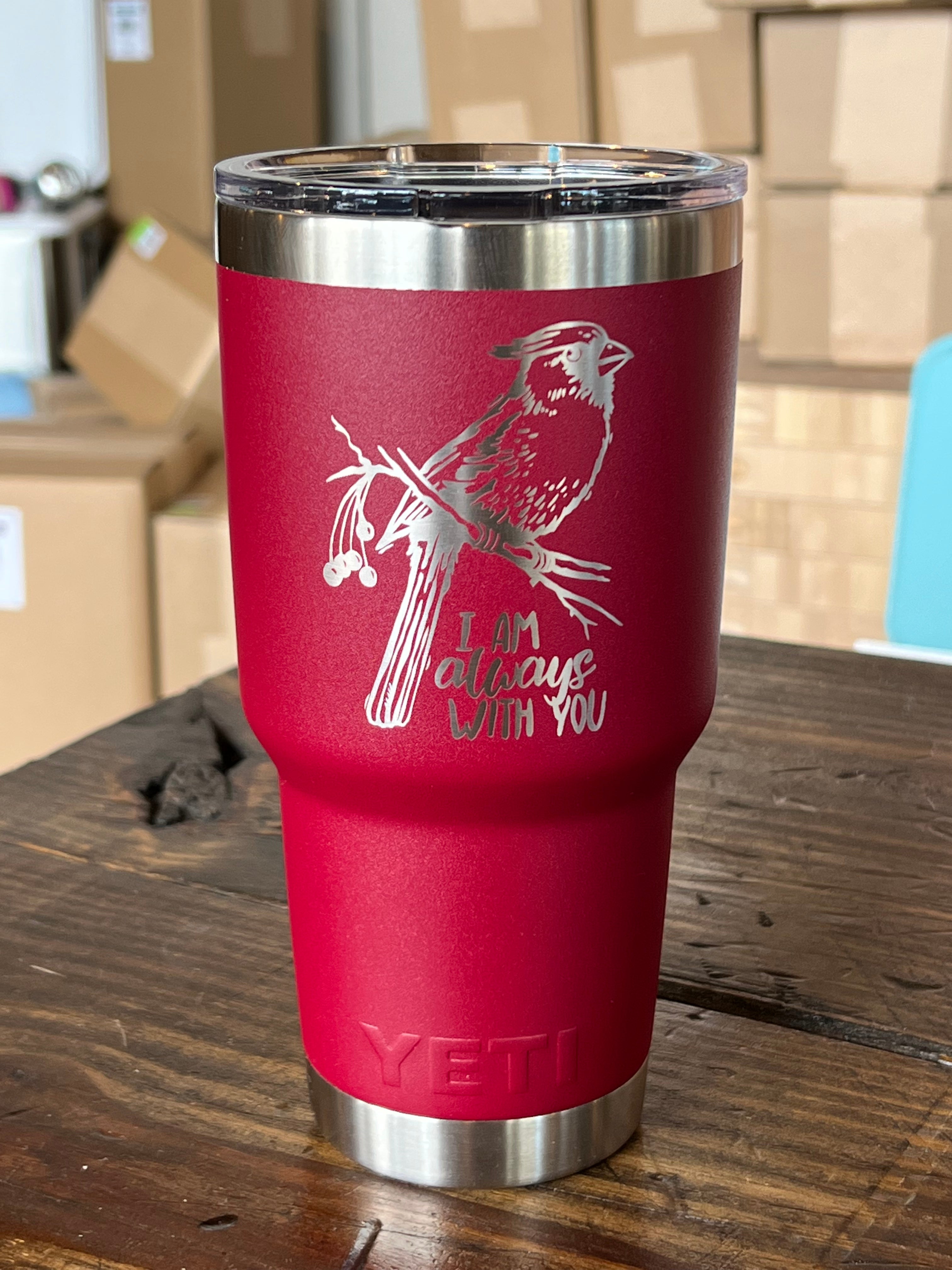Laser Engraved Authentic YETI Rambler - DRINKS WELL with OTHERS