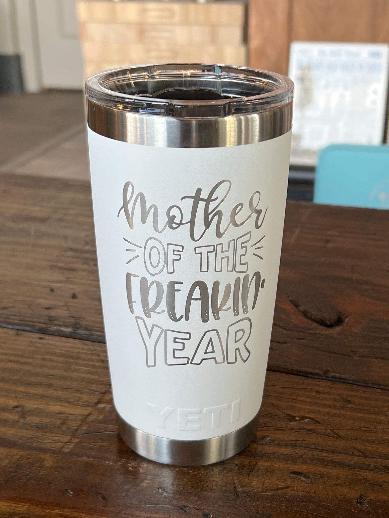 Laser Engraved Authentic YETI Rambler - MOTHER of the FREAKIN YEAR - ImpressMeGifts