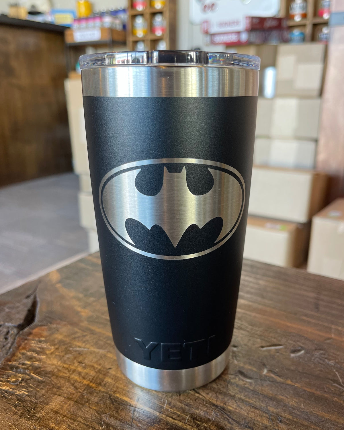 Laser Engraved Authentic YETI Rambler - BATMAN