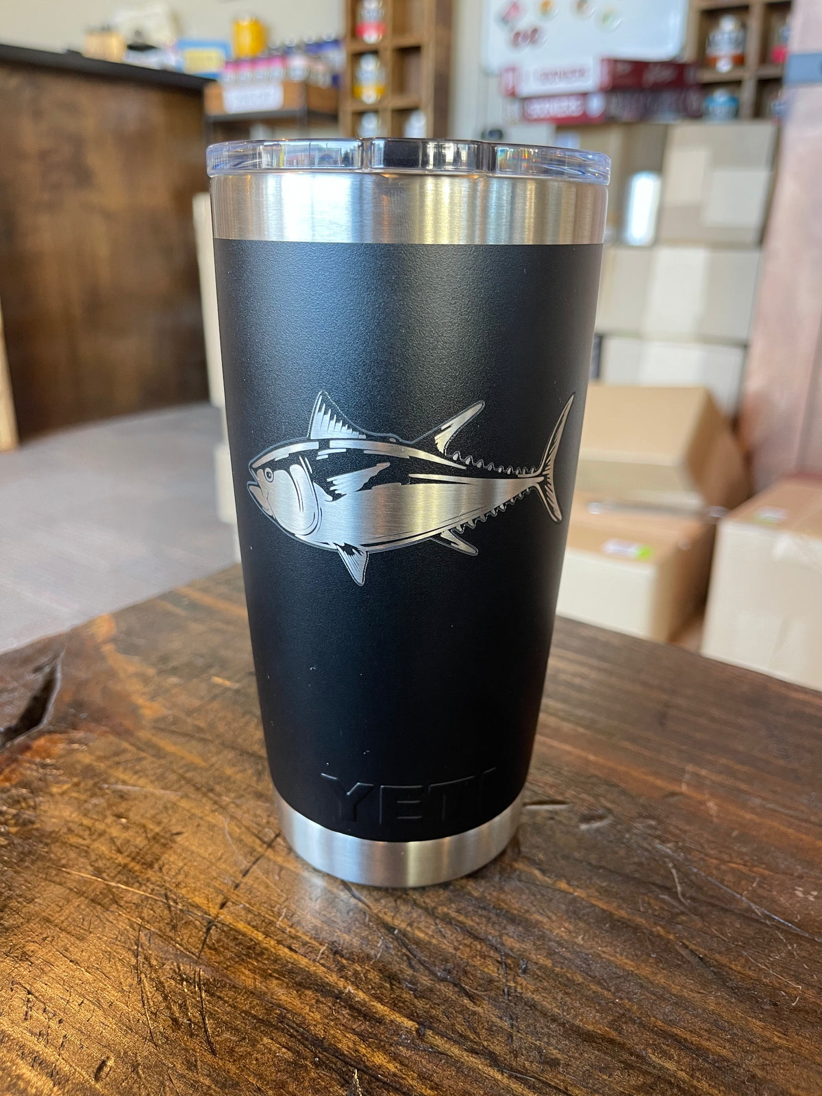 Laser Engraved Authentic YETI Rambler - LAKE BUM - ImpressMeGifts