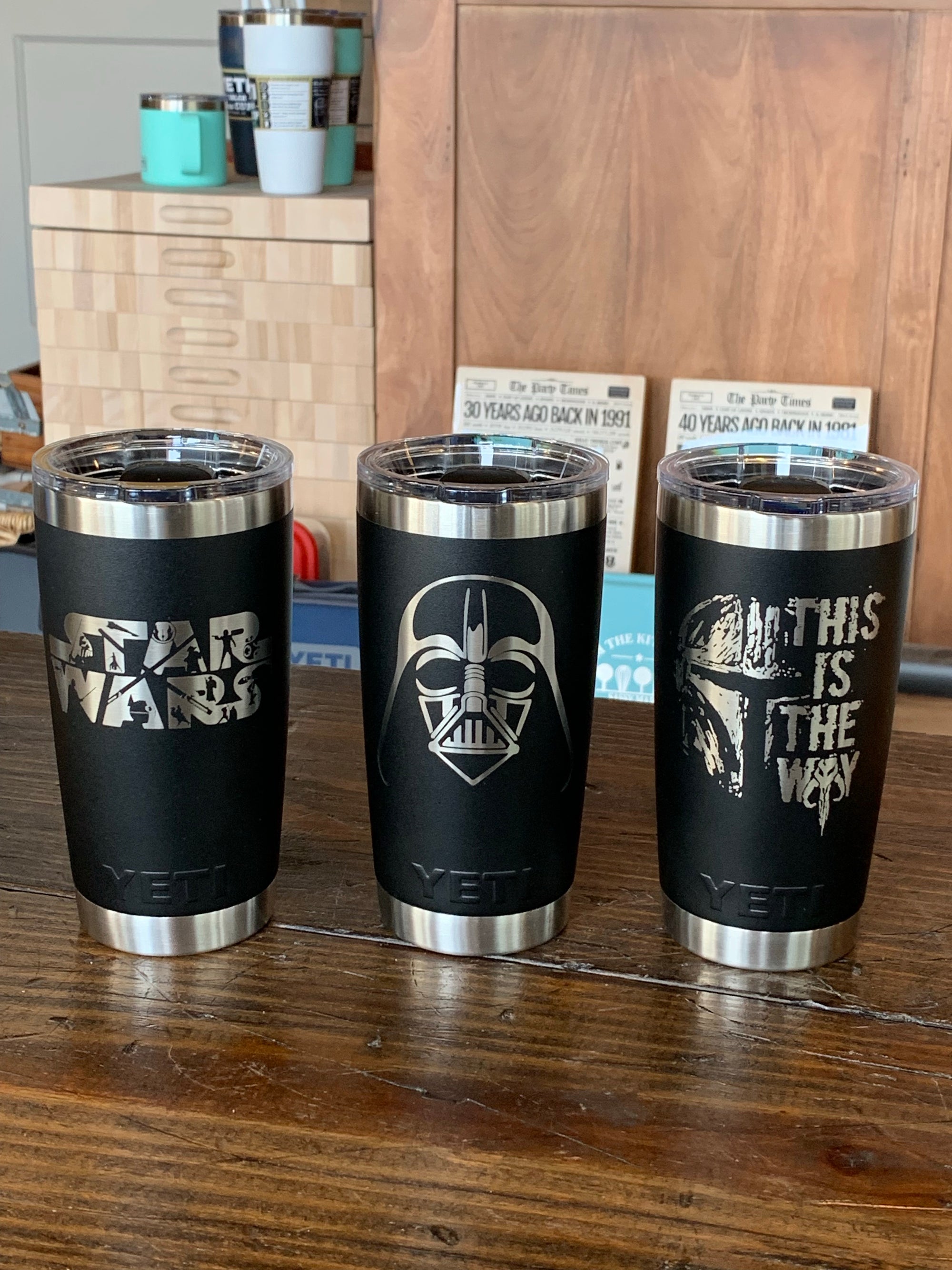 Laser Engraved Authentic YETI Rambler - BOMB MOM