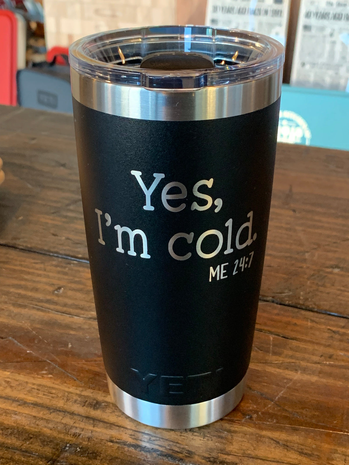 Laser Engraved Authentic YETI Rambler - Yes, I&#39;m Cold - ImpressMeGifts