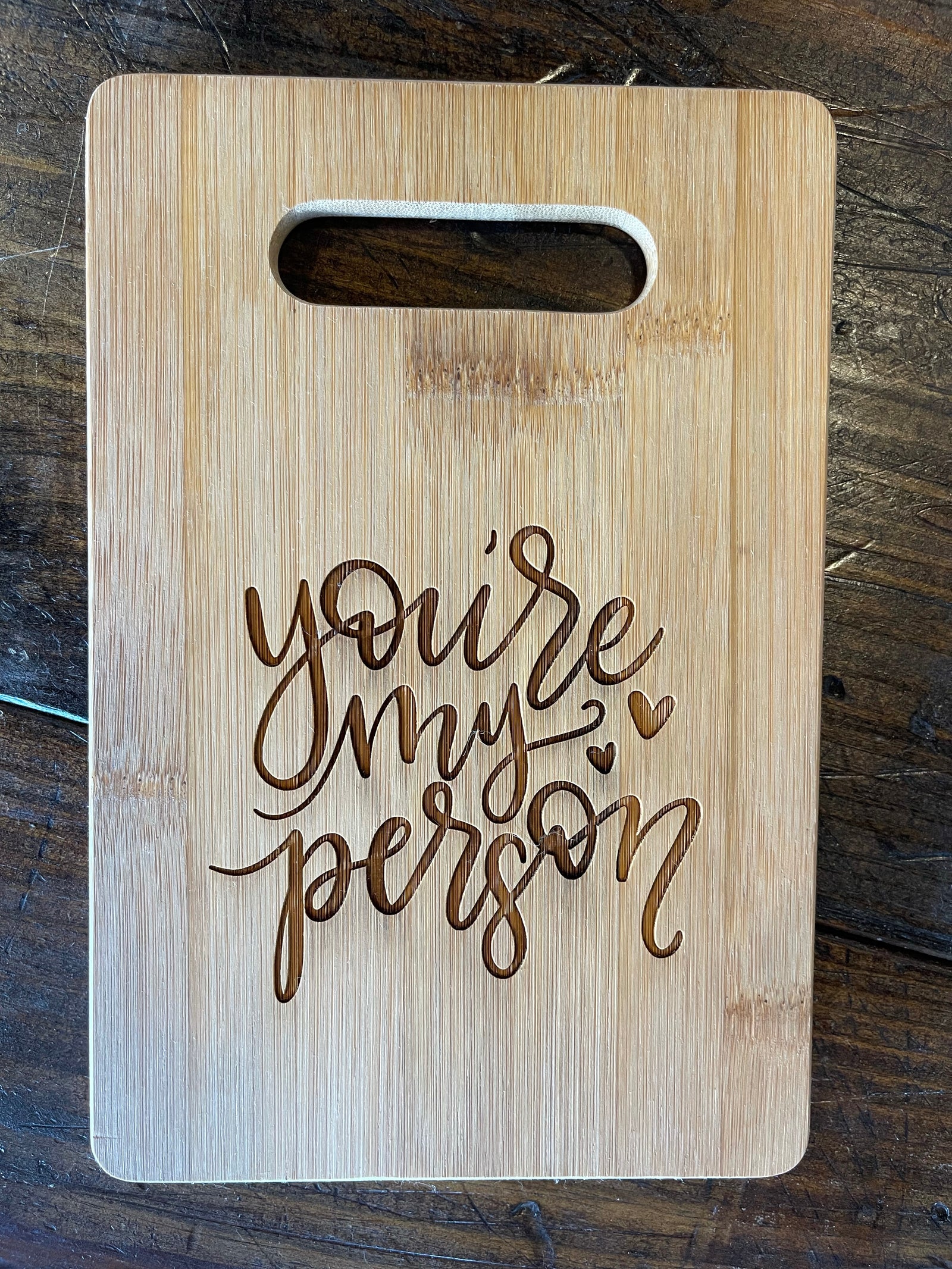 9" x 6" Bamboo Bar Cutting Board - You're My Person - ImpressMeGifts