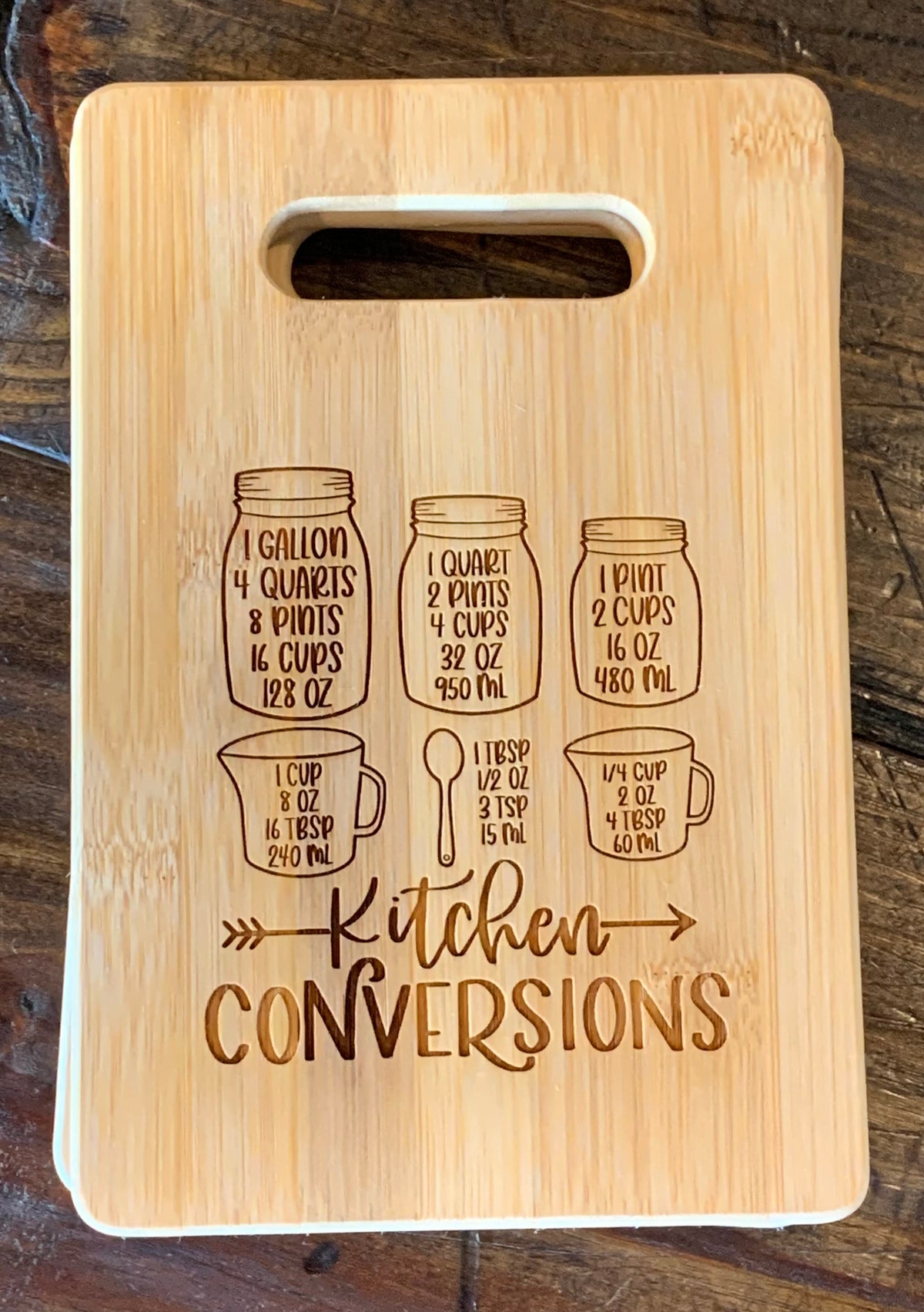 9&quot; x 6&quot; Bamboo Bar Cutting Board - Kitchen Conversions