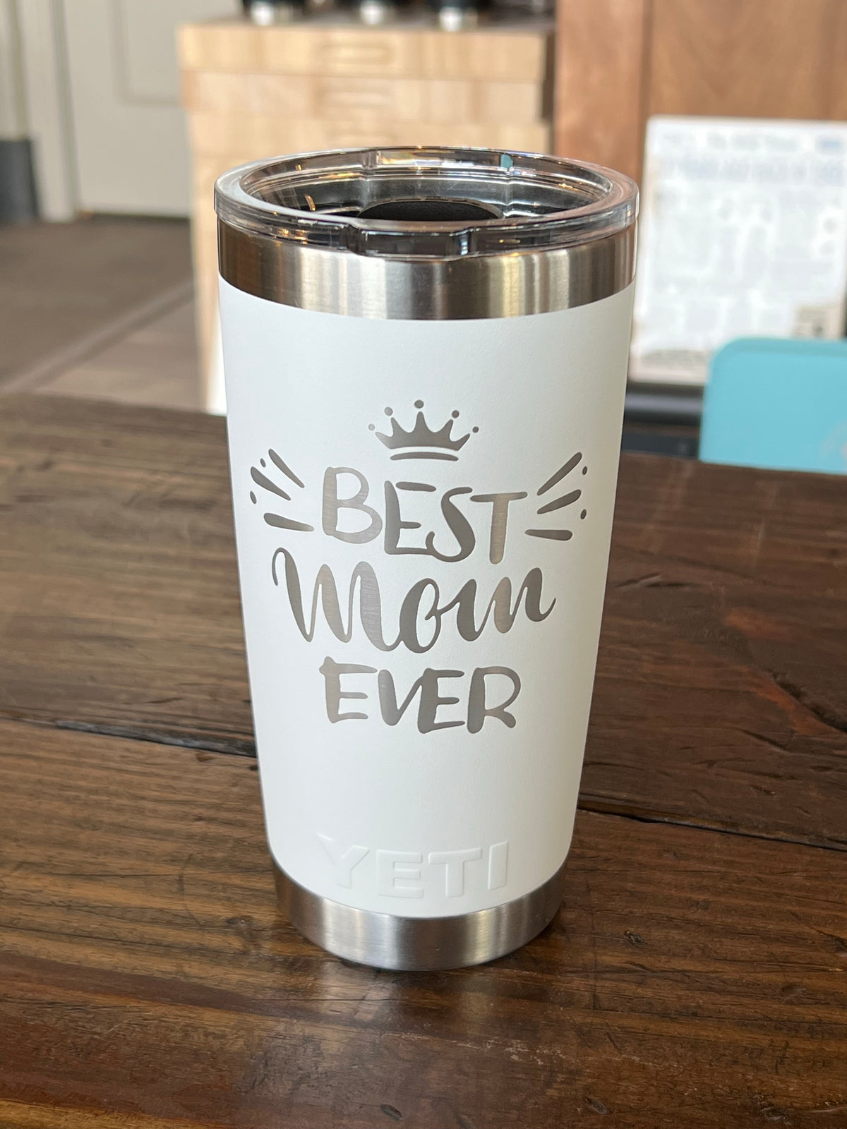 Laser Engraved Authentic YETI Rambler - BEST MOM EVER